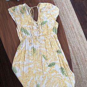 Floral Yellow and Green Dress